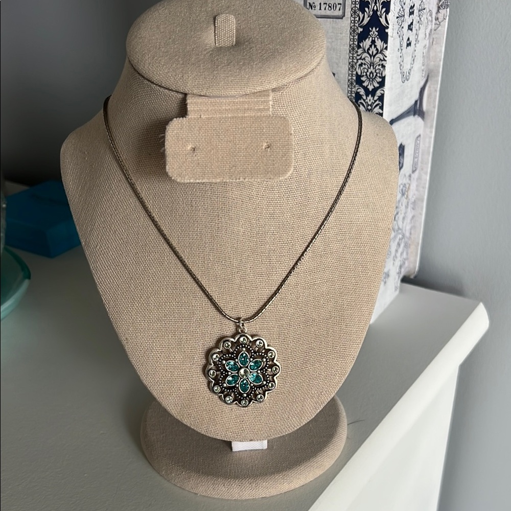 Touchstone Crystal blue and silver necklace